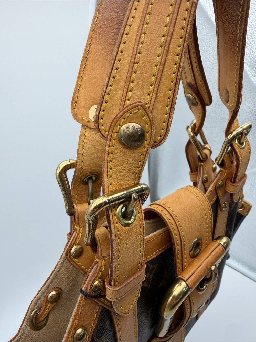 1️⃣6️⃣5️⃣0️⃣ Louis Vuitton Monogram Canvas Shoulder Bag with Vachetta Trim - Picture 6 of 16